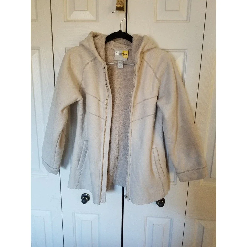 Zara kids sherpa shearling beige cream hooded coat jacket 12 - Picture 3 of 5